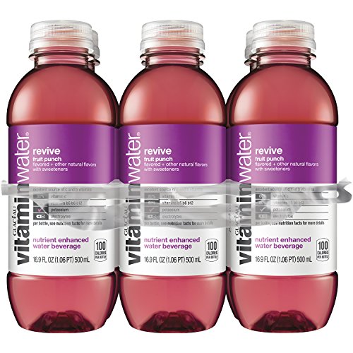 vitaminwater revive electrolyte enhanced water w/ vitamins, fruit punch drink, 16.9 fl oz, 6 Pack