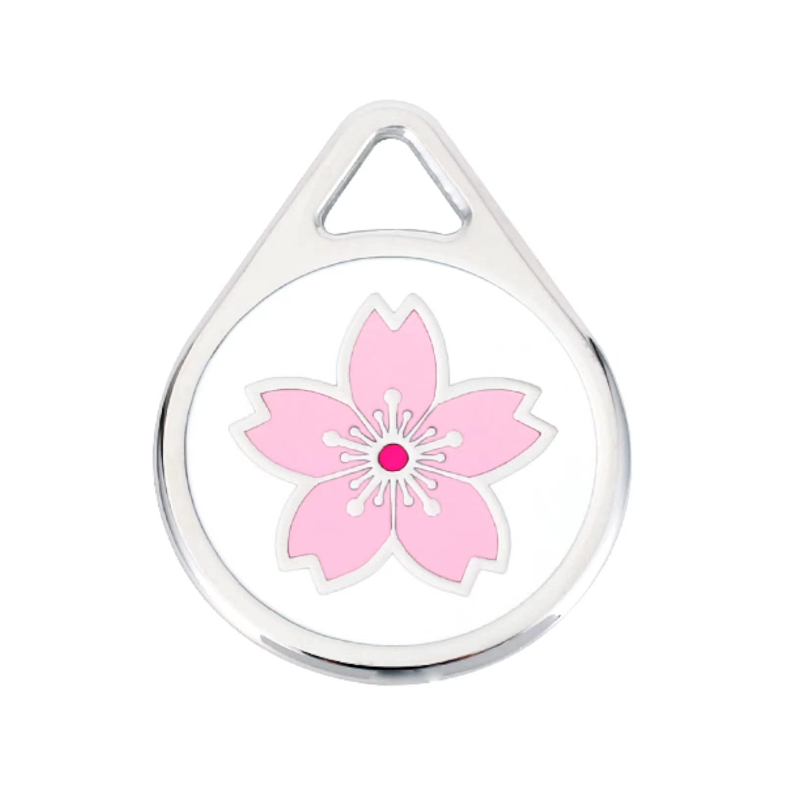 CoolDogs Sakura Stainless Steel Enamel Pet ID Tags for Dogs and Cats, Personalized Dog Tag, Pet Tag, Cat Tag, Dog Name Tags,Cat Name Tags, Collar Tags with Custom Deep Laser Engraved ID (Small)