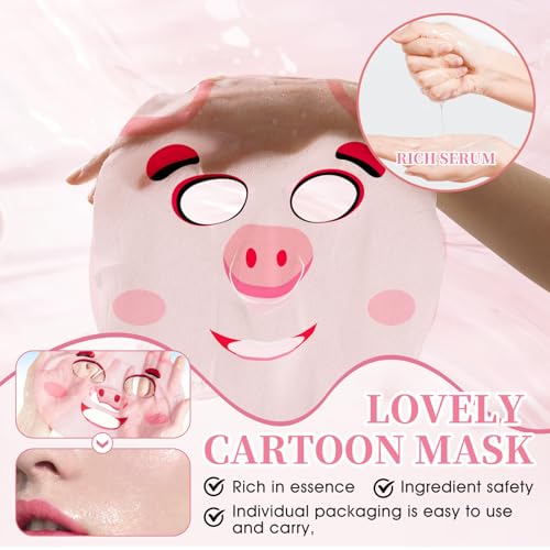 Tuchmasken Gesicht, 7 Stück Gesichtsmaske Tuchmaske, Gesichtsmaske Kinder, Hydratisieren Gesichtsmasken Set mit Tiermotiv, Gesichtsmasken & Gesichtskuren für Beruhigend und Nähren für Mädchen