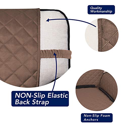 Image of PureFit Reversible Quilted Sofa Cover, Water Resistant Slipcover Furniture Protector, Washable Couch Cover with Non Slip Foam and Elastic Straps for Kids, Pets (X Large, Brown /Beige)