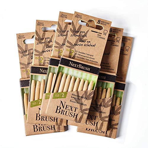 Brossettes interdentaires 2.4 mm NextBrush en bambou pour nettoyer facilement sous les bridges