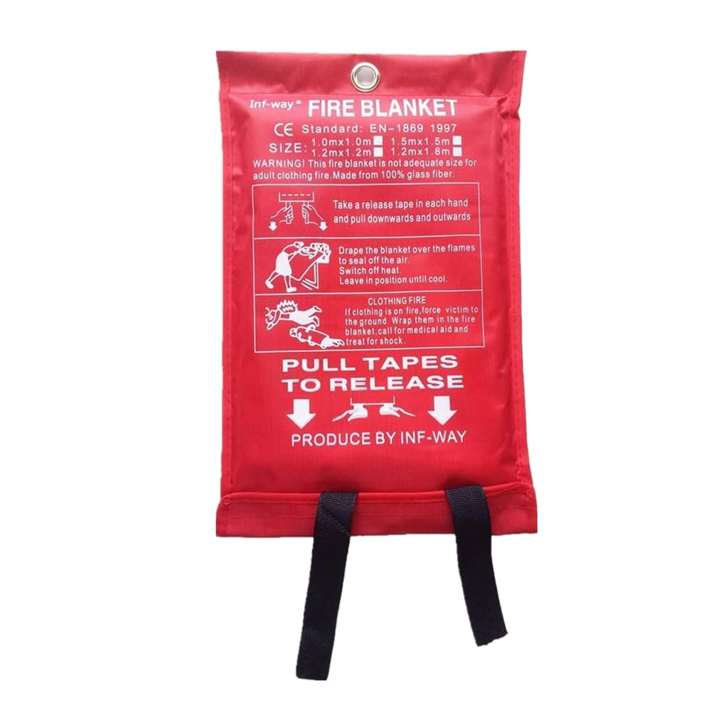 Inf-way Emergency Fire Blanket for Home and Kitchen, 5 Size for Choice, 2 Pack Large Fire Blanket 3.9x3.9ft