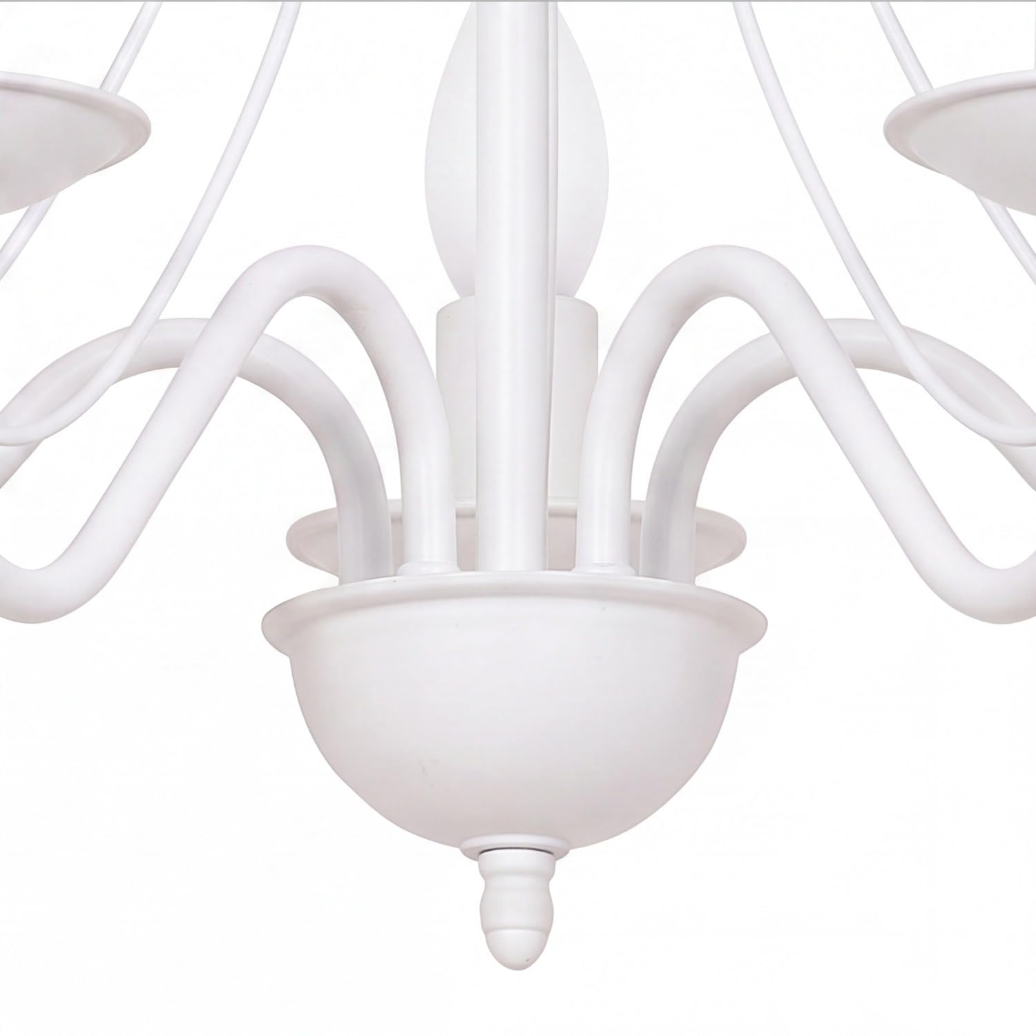 Licht-Erlebnisse Kronleuchter Metall Pendellampe Weiß 5-flammig E14 Rustikal opulent Esstisch Lampe Wohnzimmer Pendelleuchte