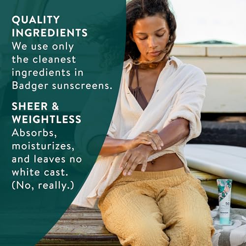 Image of Badger SPF 50 Daily Mineral Sunscreen with Zinc Oxide, 85% Organic, Lightweight & Easy to Apply, No White Cast, Moisturizing, Reef Safe, Vegan, Unscented, 4 fl oz, 2 Pack