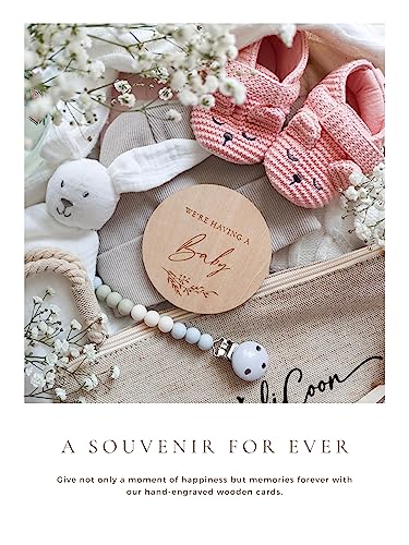 image for Jolicoon Pregnancy announcement wooden card - We're having a baby with