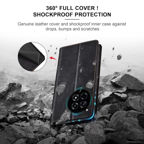 Image of Jasonyu Flip Wallet Case for OnePlus 12R,Black