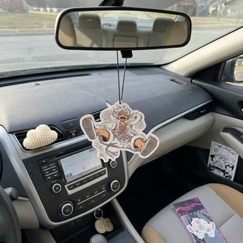 Image of PumpCar 2 pieces gear 5 luffy hanging Japanese anime vanilla-scented One Piece car air freshener Cool anime hanging air fresheners for rearview mirror Car Interior Accessories Household Gifts Pirate
