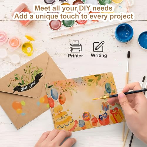 Briefumschläge Umschläge Kraftpapier 50Stk 120g/m² Kuverts Briefumschlag Hochzeit Kuvert für DIN B6 Briefe Grußkarten Einladungskarten Hochzeit Geburtstagskarten Weihnachten (Originalholzfarbe)