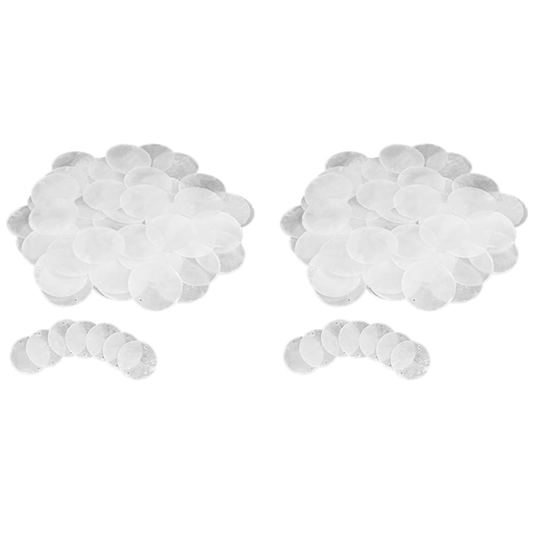 Hndhbfgrt 120Pcs 2 Inch Round Capiz Shells with 2 Holes Round Natural Shell White Shells for Wind Chimes Jewelry Making Home Decor
