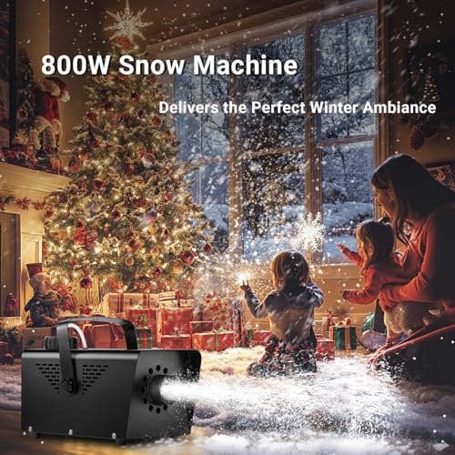 800w fake snow maker machine artificial snow machine by wireless remote control portable making fake snow for outdoors indoor stage outside backyard wedding christmas decoration