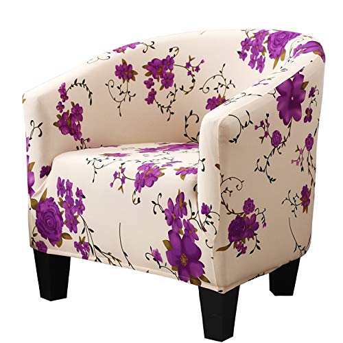 Club Chair Slipcover, Velvet Tub Chair Covers Barrel Chair slipcovers Armchair Cover Removable Stretch Sofa Covers Furniture Protector Washable for Bar Counter Living Room Dining Room Reception