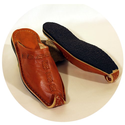 albena Marokko Galerie Unisex marokkanische Schuhe Leder Pantoffel Aladin (40, Terra) - 3