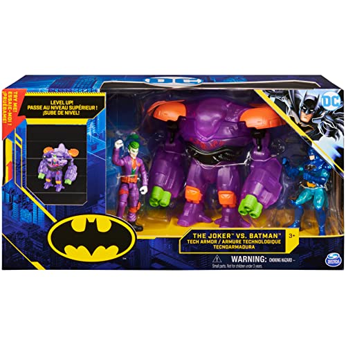 DC Comics Batman Coffret figurine articulée de 10 cm The Joker contre Batman avec armure technologique transformable exclusivité Walmart Neuf - vue 6