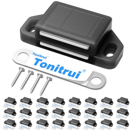 Tonitrui Cabinet Magnetic Catch Door Latch 25LB for Kitchen Drawer Magnets to Stay Closed Magnetic Catch Closet for Drawer（Black 24 Pack）
