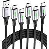 INIU USB C Kabel, (1+1+2+2+3m) 3,1A QC3,0 Schnellladekabel USB C Nylon Geflochten, USB Kabel Typ C Handy Ladekabel USB C Kabel für Playstation 5 Samsung S21 ultra S20 S10 Plus Note 10 Xiaomi Huawei LG