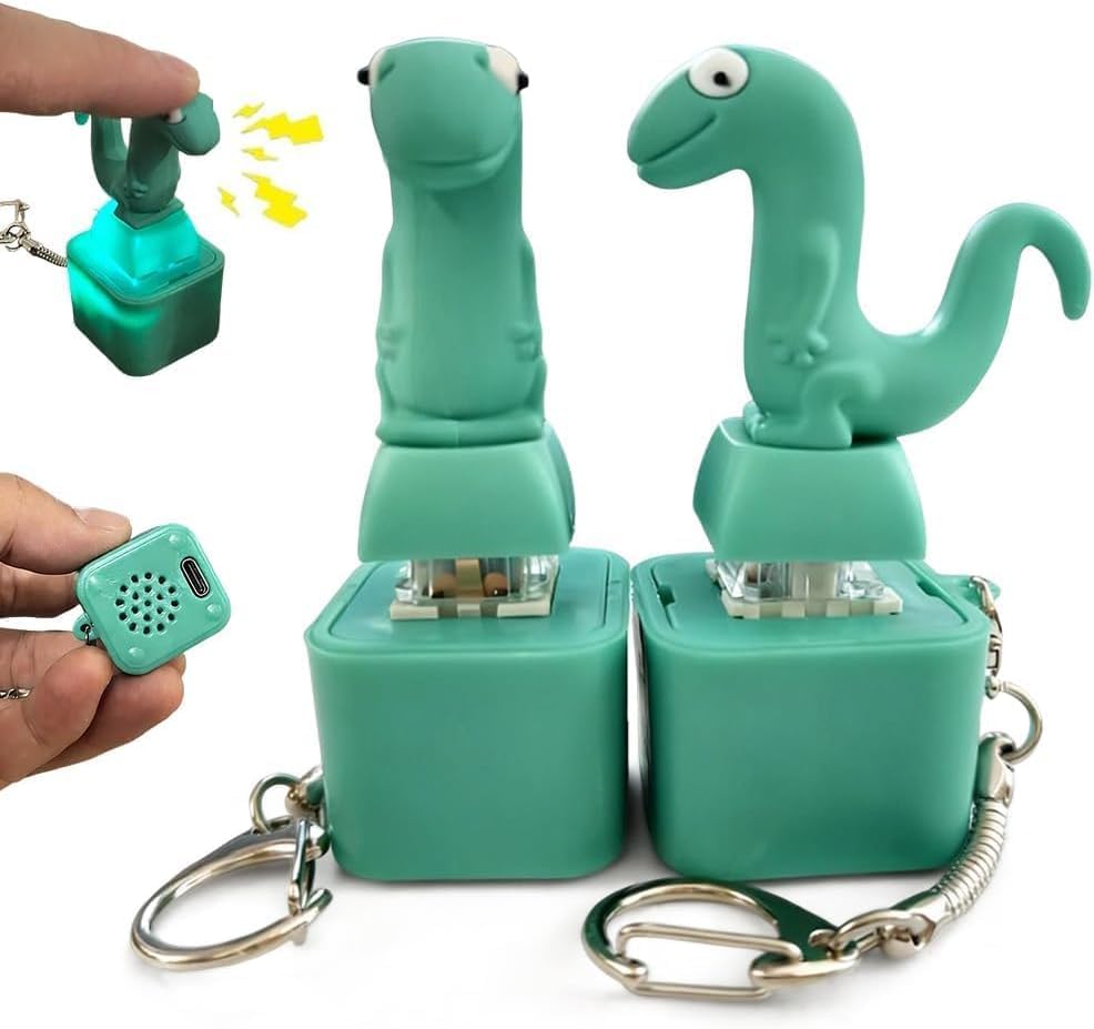 Button Keychain, Fun Lizard Keychain Sound, Keyboard Fidget Clicker Fidget Keyboard Portable Stress Reliever Button Fun Portable Stress Relief for Kids Adults