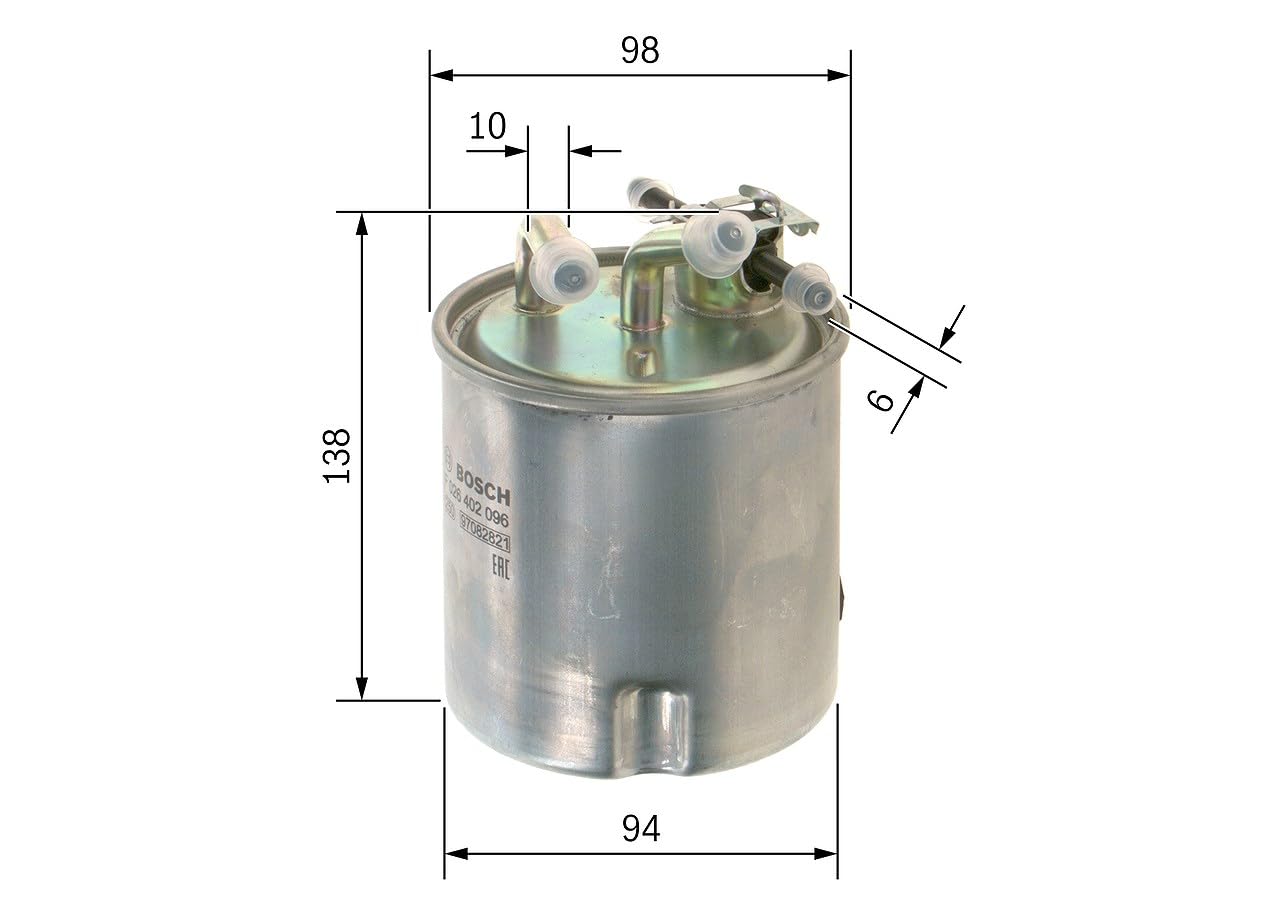 Filtro Diesel per Auto Bosch N2096 - Separa le particelle e l'acqua dal carburante, protegge il sistema di iniezione