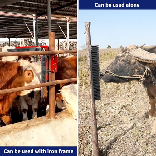 Escova de arranhar gado com 16 parafusos, escova de arranhar as costas de animais para vaca, gado, o