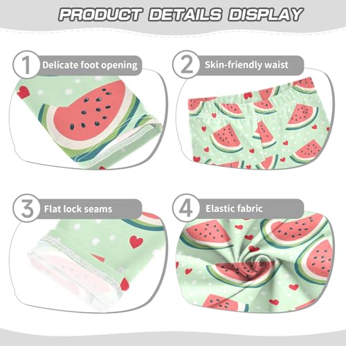 Girls' Athletic Leggings Ankle Length Yoga Dance Pants Kids Teen 4T Watermelon Heart3