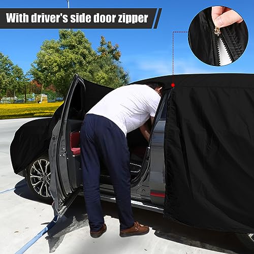 Image of Waterproof Car Cover Compatible with Honda HR-V 2015-2025, Black 210T Inside Cotton Cover with Door Zippers for Snow Rain Dust Outdoor Protection