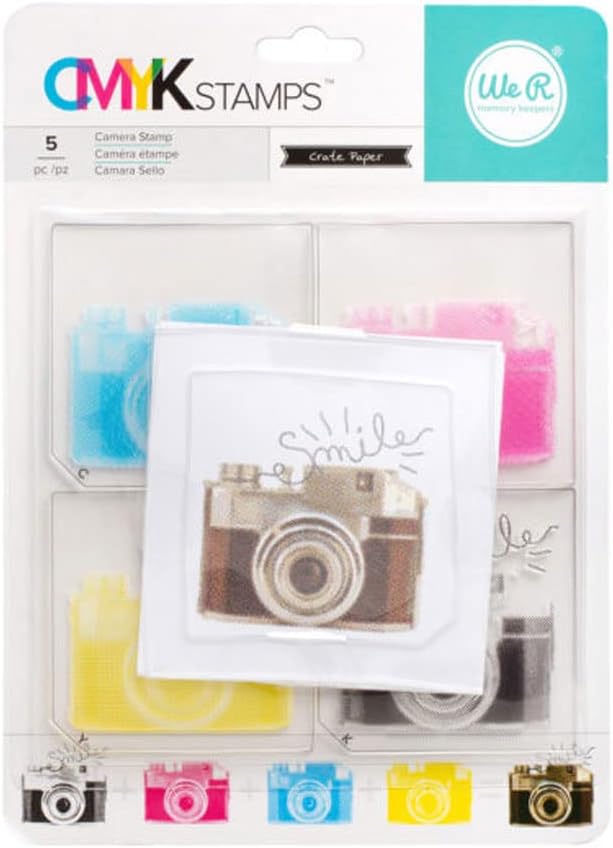 We R Memory Keepers Transparent CMYK Stamp Kit - Camera (5 Piece)