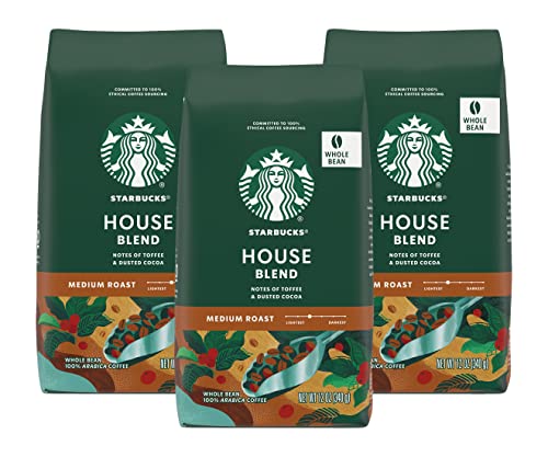 Starbucks House Blend Coffee, Whole Bean, 12-Ounce Bags (Pack of 3)