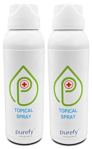 PUREFY Aerosol tópico (3.4 onzas, 2 unidades) Spray calmante para la piel de la cara y el cuerpo, tecnología Purefypro Dermal HOCL, soporte natural