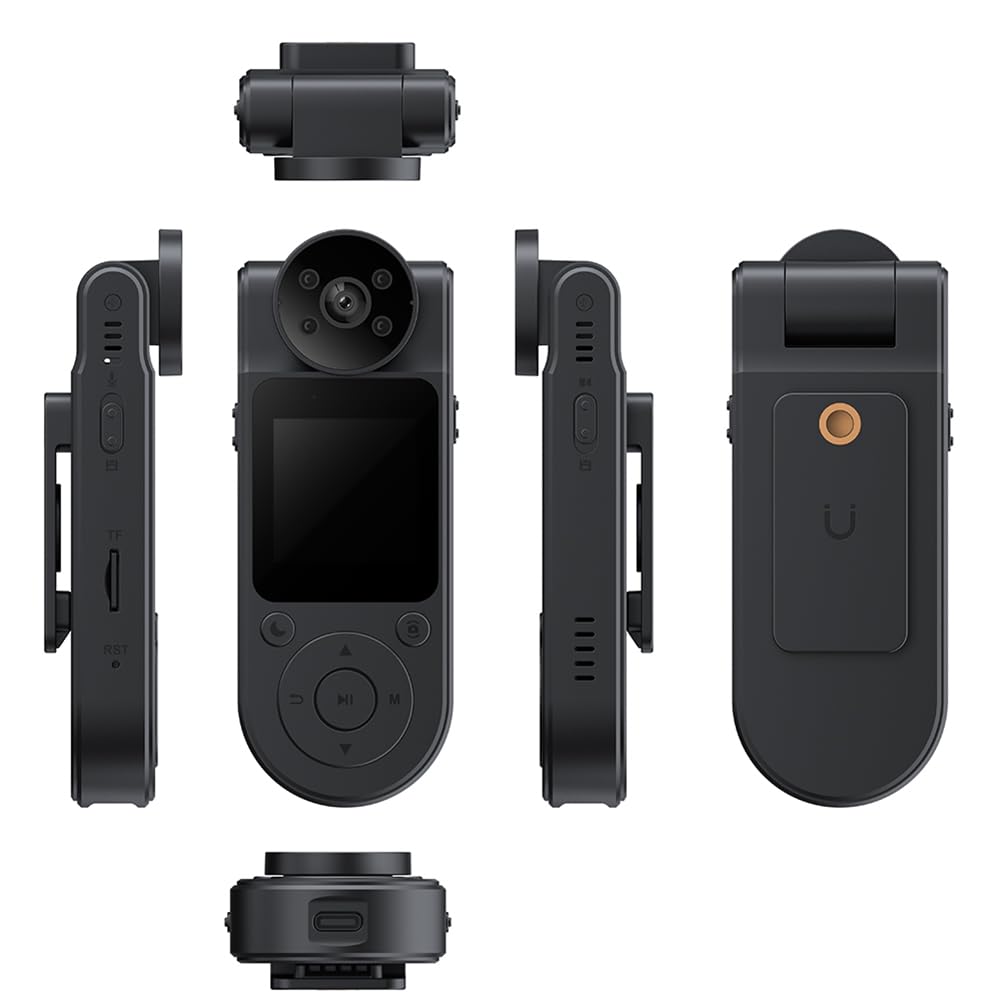 Mini Caméra HD 1080P Bodycam 180° Réglable Sports DV Caméra Extérieure Enregistreur des Forces de L'Ordre Caméra de Vision Nocturne