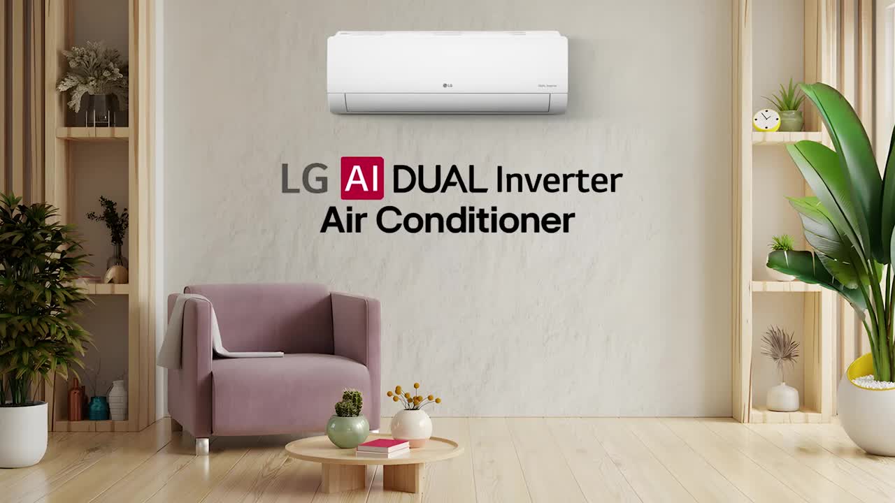 LG 2.0 Ton 3 Star DUAL Inverter Split AC (Copper, AI Convertible 6