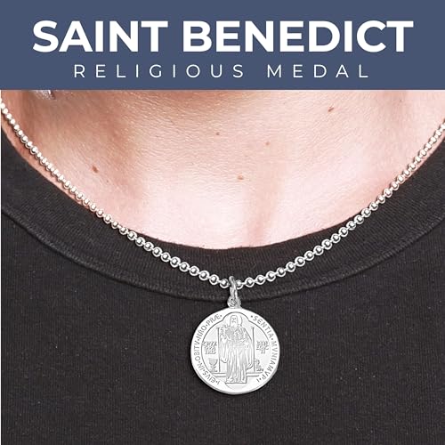 PicturesOnGold.com Saint Benedict Religious Medal - in Sterling Silver, 10K, or 14K Gold2