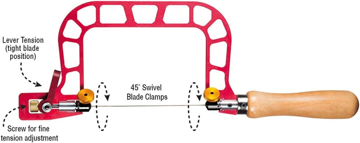 Knew Concept 3" Quick Release 45° Swivel Aluminium Fret Saw Jewellers Saw Frame Coping Saw for Jewellery Making and Metal Smiths - Image 4
