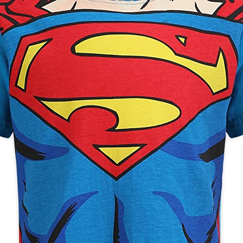 WARNER BROS Boy's Superman Tee with Detachable Superhero Cape, Blue/Red, 100% Cotton3