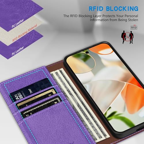 ZZXX for Pixel 9/9 Pro Wallet Case Strong Magnetic 6.3 inch,Purple - image 2