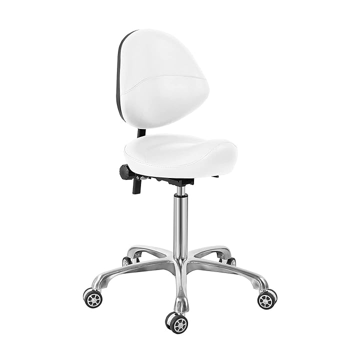 Buy Saddle Stool Chair with Back Support, HeavyDuty(350LBS), Hydraulic