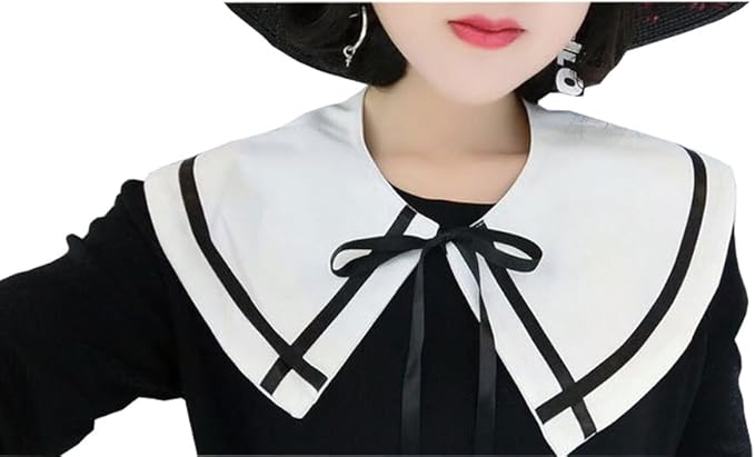 Amazon Ainial つけ襟 レディース ショール襟 白 大きめ リボン付き おしゃれ セーラー襟 付け襟 可愛い フェイク襟 合わせやすい 偽襟 つけえり 衿 付け衿 つけ衿 角襟 ファッション小物 通販