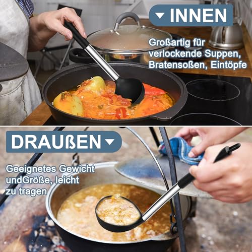 Louche à soupe silicone résistante à la chaleur grand format - 8