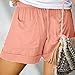 Blczomt Cruise wear for Women Shorts for Women Summer Beach Vacation Cute Comfy Drawstring Linen Pants Lounge Wear Casual Loose Cruise Outfits 2026 Pink L
