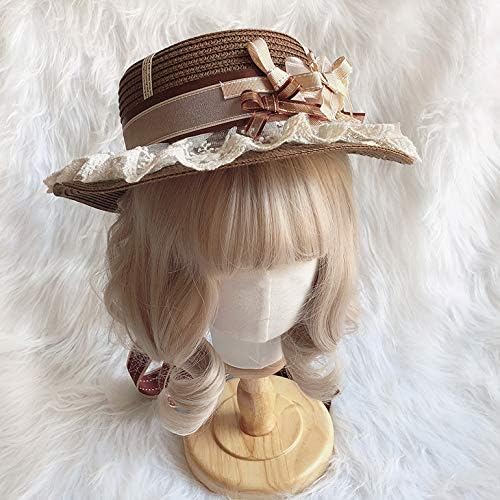 Amazon.co.jp: リボン 付 ストロー ハット 麦わら 帽子 ゴスロリ 風