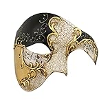 Burlesque-Boutique Half Face Mask Masquerade Phantom of The Opera Black/Gold