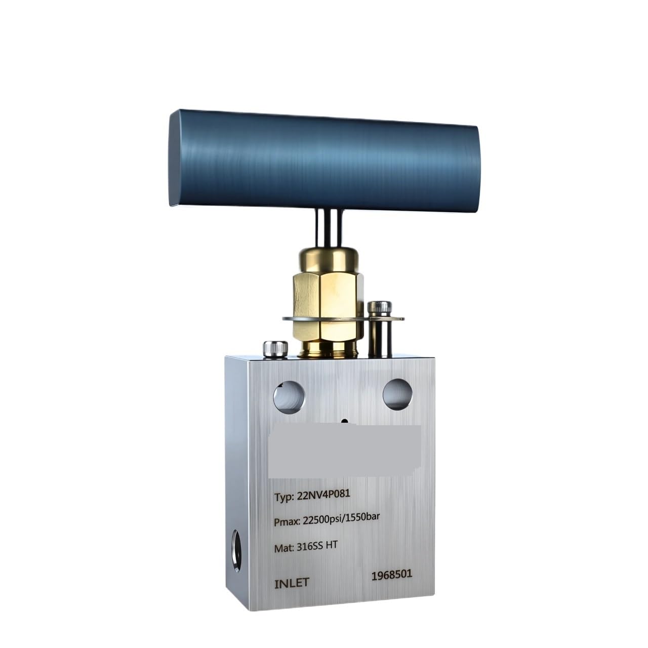 Zawór igły ze stali nierdzewnej 316, ultra wysokociśnieniowy 22500 psi (155 MPa), autoklaw, gwint wewnętrzny NPT 1/4 3/8 1/2, montaż panelowy (M14x1,5)