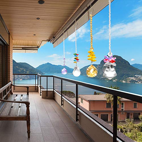 Rocinha Suncatcher, Crystal Suncatcher Chandelier Suncatchers Prisms Hanging Ornament Rainbow Maker for Gift, Garden Decoration, Window, Home, Office, Plants, Cars, Wedding, Feng Shui