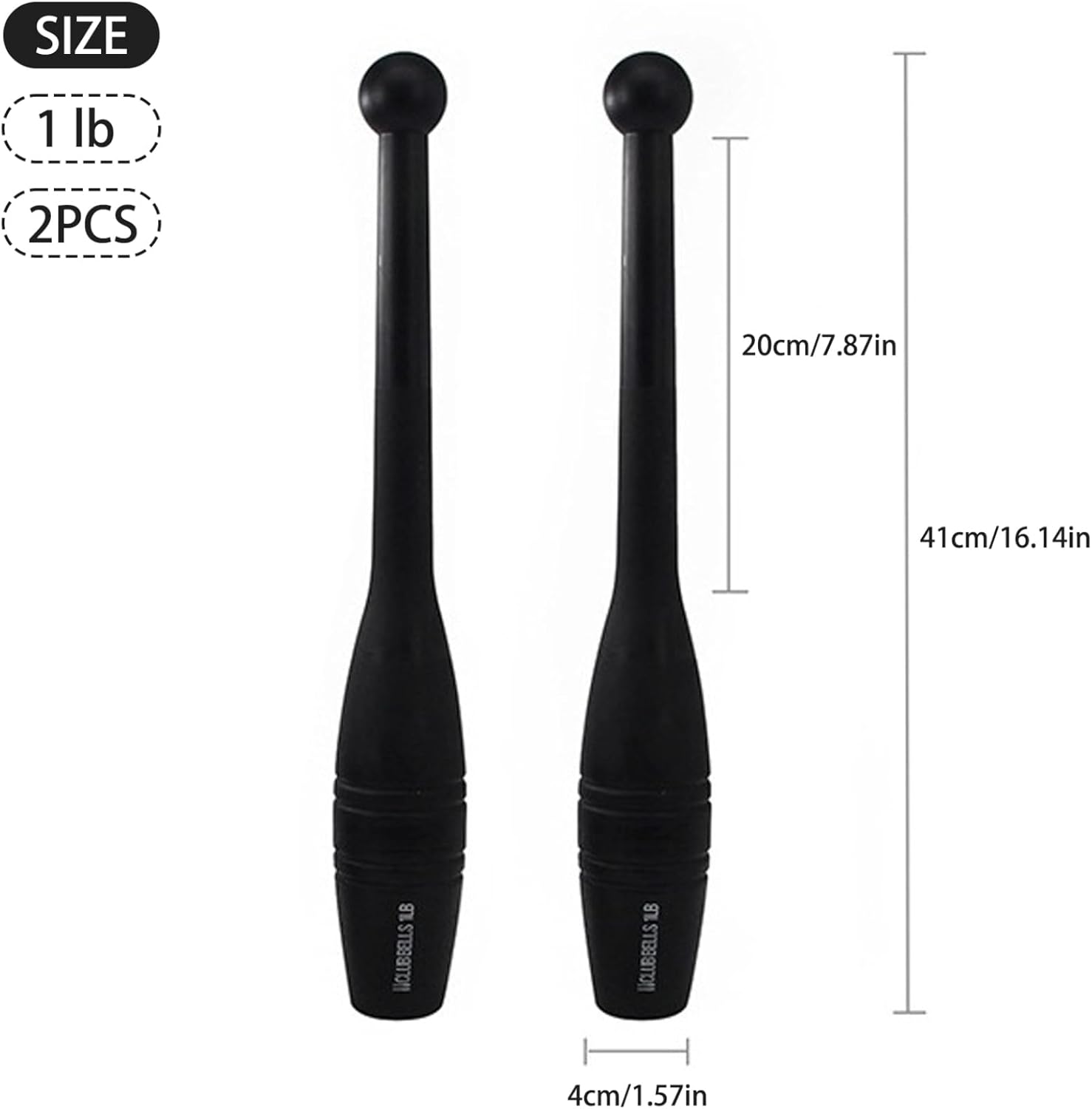 2Pcs Indian Clubs 1 Lb Workout Reusable Weighted Club for Exercise Tight Grip Weighted Bars Heavy Duty Plastic for Gym, Fitness, Training
