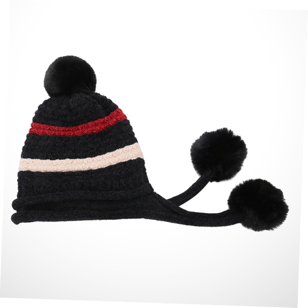 3 Stück Gestrickte Wollmütze Jungen Mütze Mädchen n n Damen n Und n Damen Strick Strick Mit Ohrenklappen Warme Beanie Bommel Weiche