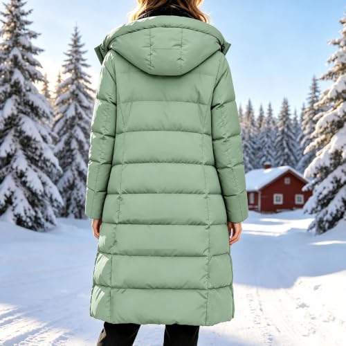 Quilted Jackets for Women Sherpa Lined Long Puffer Jacket with Hood Winter - image 7