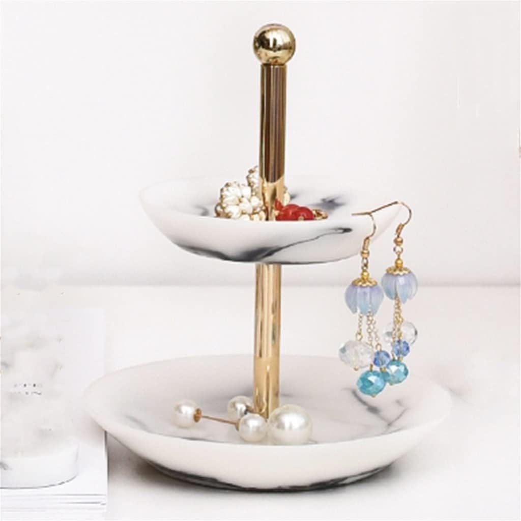Marbling Resin Retro Nordic Jewelry Organizer Rack Display Earring Stand Vintage Counter Jewelry Packages (Color : A, Size : 17*13cm)