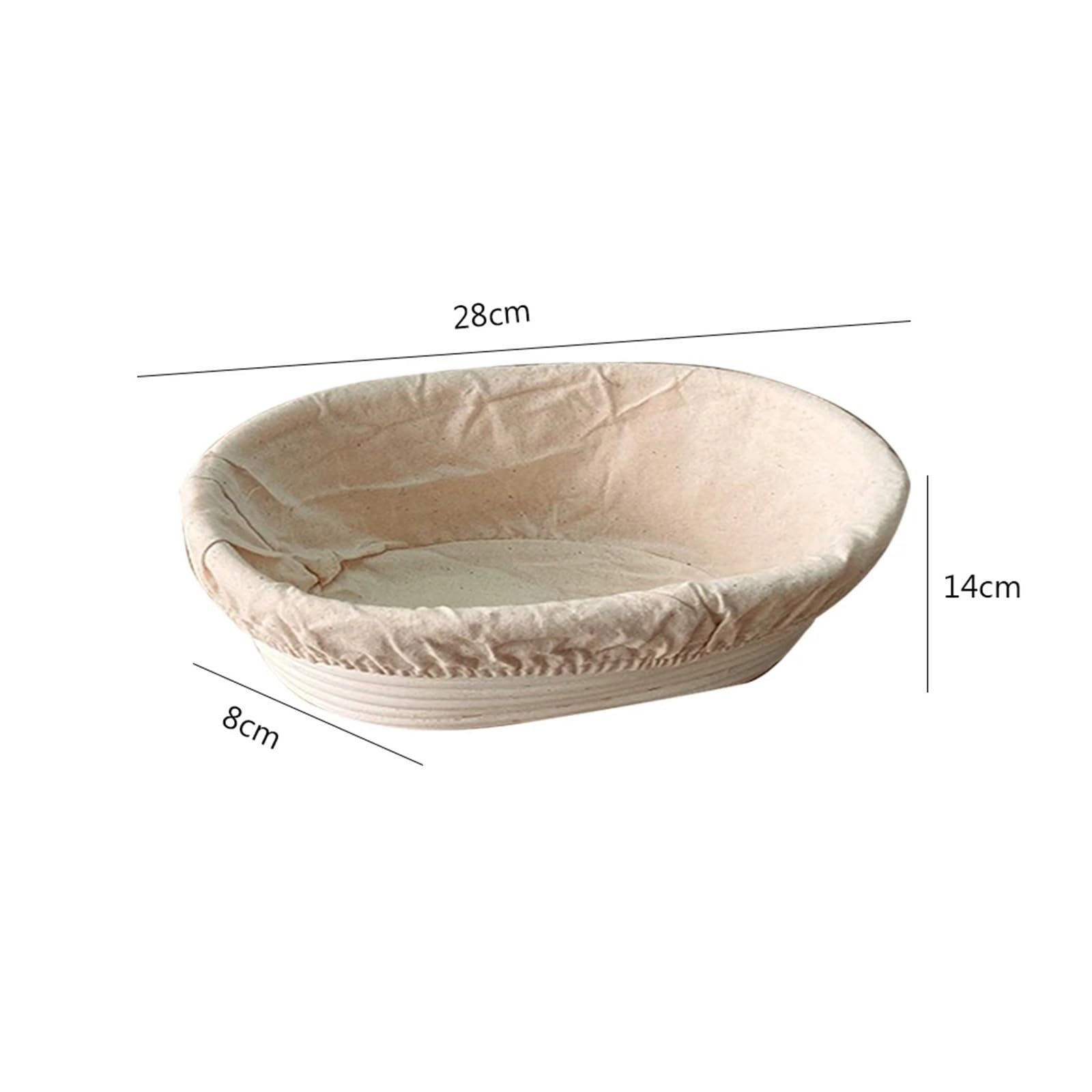 Kosz do proofingu chleba, Owalne rattanowe kosze do wyrastania chleba na zakwasie Banneton Wood Color Wiele rozmiarów(L)