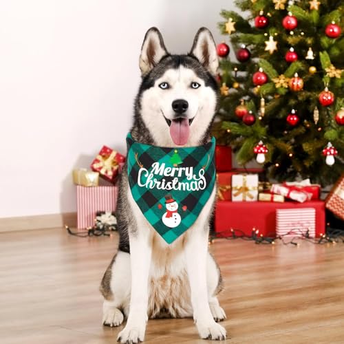 2 Stück Weihnachtshund Bandanas, Hundehalstuch, Schal Halstuch für Weihnachten Haustier Kostüm, Halstuch Hund, Dreieck Haustier Lätzchen für Haustier Weihnachten Kostüm Dekoration Zubehör