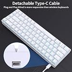 DIERYA T68SE 60% Clavier mécanique de jeu,Ultra Compact Mini 68 Clé avec interrupteurs rouges Clavier filaire, Clés anti-Ghosting, pour ordinateurs portables Windows et PC Les joueurs, Blancs