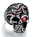 Halloween Black Skull Ring Stainless Steel Garnet Red Simulated Cz Eye Silver Gothic
