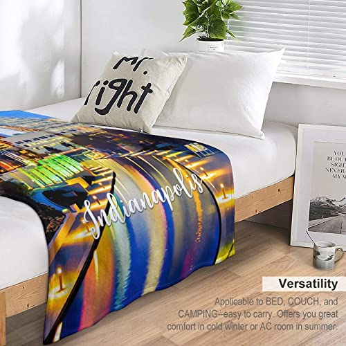 Couverture flanelle douce Indianapolis pour canapé et lit